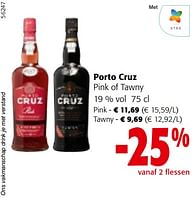 Promoties Porto cruz pink of tawny - Porto Cruz - Geldig van 22/05/2024 tot 04/06/2024 bij Colruyt