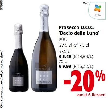 Promoties Prosecco d.o.c. bacio della luna brut - Schuimwijnen - Geldig van 22/05/2024 tot 04/06/2024 bij Colruyt