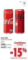 Promotions Coca-cola toutes les canettes - Coca Cola - Valide de 22/05/2024 à 04/06/2024 chez Colruyt