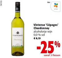 Promoties Vintense cépages chardonnay alcoholvrije wijn - Witte wijnen - Geldig van 22/05/2024 tot 04/06/2024 bij Colruyt