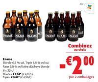 Promotions Ename blonde , triple ou pater bière d`abbaye blonde - Ename - Valide de 22/05/2024 à 04/06/2024 chez Colruyt