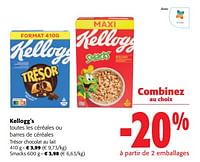 Promotions Kellogg`s toutes les céréales ou barres de céréales - Kellogg's - Valide de 22/05/2024 à 04/06/2024 chez Colruyt