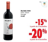 Promotions Rio belo 2020 d.o.c. douro portugal - Vins rouges - Valide de 22/05/2024 à 04/06/2024 chez Colruyt