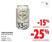 Promotions Tripel karmeliet bière blonde forte - TRipel Karmeliet - Valide de 22/05/2024 à 04/06/2024 chez Colruyt