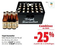 Promotions Tripel karmeliet bière blonde forte - TRipel Karmeliet - Valide de 22/05/2024 à 04/06/2024 chez Colruyt