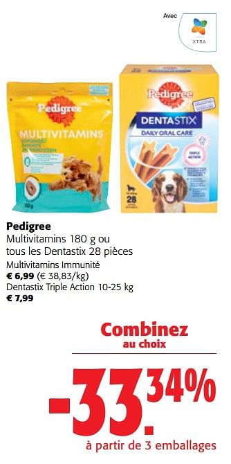 Promotions Pedigree multivitamins ou tous les dentastix - Pedigree - Valide de 22/05/2024 à 04/06/2024 chez Colruyt