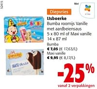 Promoties Ijsboerke bumba roomijs vanille met aardbeiensaus of maxi vanille - Ijsboerke - Geldig van 22/05/2024 tot 04/06/2024 bij Colruyt