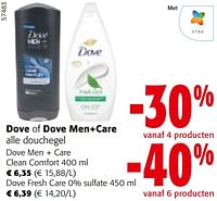 Promoties Dove of dove men+care alle douchegel - Dove - Geldig van 22/05/2024 tot 04/06/2024 bij Colruyt