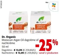 Promoties Dr. organic moroccan argan oil dagcrème of nachtcrème - Dr. Organic - Geldig van 22/05/2024 tot 04/06/2024 bij Colruyt