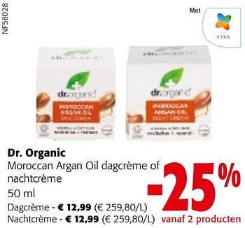 Promoties Dr. organic moroccan argan oil dagcrème of nachtcrème - Dr. Organic - Geldig van 22/05/2024 tot 04/06/2024 bij Colruyt