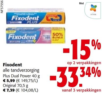 Promoties Fixodent alle tandverzorging - Fixodent - Geldig van 22/05/2024 tot 04/06/2024 bij Colruyt