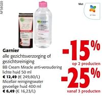 Promoties Garnier alle gezichtsverzorging of gezichtsreiniging - Garnier - Geldig van 22/05/2024 tot 04/06/2024 bij Colruyt
