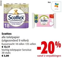 Promoties Scottex alle toiletpapier - Scottex - Geldig van 22/05/2024 tot 04/06/2024 bij Colruyt