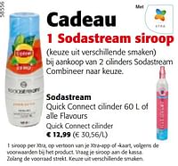 Promoties Sodastream quick connect cilinder 60 l of alle flavours - Sodastream - Geldig van 22/05/2024 tot 04/06/2024 bij Colruyt