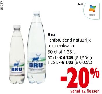 Promoties Bru lichtbruisend natuurlijk mineraalwater - Bru - Geldig van 22/05/2024 tot 04/06/2024 bij Colruyt