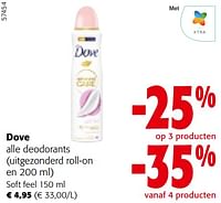 Promoties Dove alle deodorants - Dove - Geldig van 22/05/2024 tot 04/06/2024 bij Colruyt