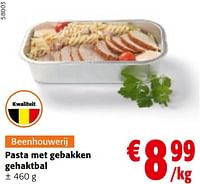 Promoties Pasta met gebakken gehaktbal - Huismerk - Colruyt - Geldig van 22/05/2024 tot 04/06/2024 bij Colruyt
