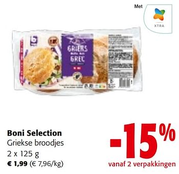 Promoties Boni selection griekse broodjes - Boni - Geldig van 22/05/2024 tot 04/06/2024 bij Colruyt