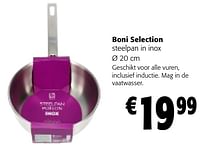Promoties Boni selection steelpan in inox - Boni - Geldig van 22/05/2024 tot 04/06/2024 bij Colruyt