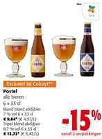 Promoties Postel alle bieren - Postel - Geldig van 22/05/2024 tot 04/06/2024 bij Colruyt