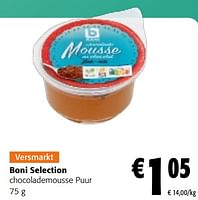 Promoties Boni selection chocolademousse puur - Boni - Geldig van 22/05/2024 tot 04/06/2024 bij Colruyt