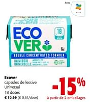 Promotions Ecover capsules de lessive universal - Ecover - Valide de 22/05/2024 à 04/06/2024 chez Colruyt