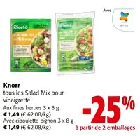 Promotions Knorr tous les salad mix pour vinaigrette - Knorr - Valide de 22/05/2024 à 04/06/2024 chez Colruyt