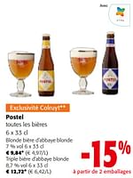 Promotions Postel toutes les bières - Postel - Valide de 22/05/2024 à 04/06/2024 chez Colruyt