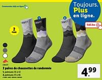 Promotions 2 paires de chaussettes de randonnée - Crivit - Valide de 29/05/2024 à 04/06/2024 chez Lidl