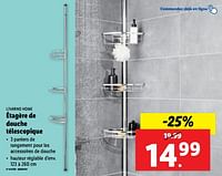 Promotions Étagère de douche télescopique - Livarno - Valide de 29/05/2024 à 04/06/2024 chez Lidl
