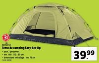 Promotions Tente de camping easy-set-up - Rocktrail - Valide de 29/05/2024 à 04/06/2024 chez Lidl