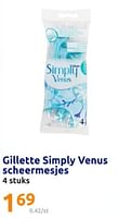 Promoties Gillette simply venus scheermesjes - Gillette - Geldig van 22/05/2024 tot 28/05/2024 bij Action