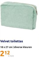 Promoties Velvet toilettas - Huismerk - Action - Geldig van 22/05/2024 tot 28/05/2024 bij Action