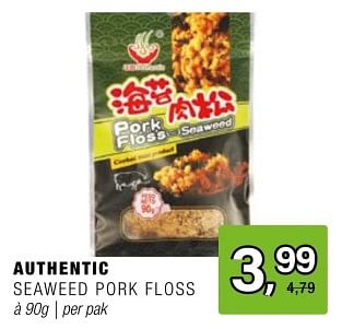 Promoties Authentic seaweed pork floss - Authentic - Geldig van 15/05/2024 tot 04/06/2024 bij Amazing Oriental