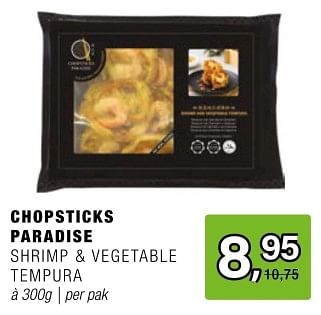 Promoties Chopsticks paradise shrimp + vegetable tempura - Huismerk - Amazing Oriental - Geldig van 15/05/2024 tot 04/06/2024 bij Amazing Oriental