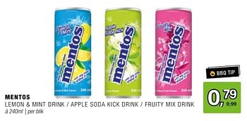 Promoties Mentos lemon + mint drink apple soda kick drink fruity mix drink - Mentos - Geldig van 15/05/2024 tot 04/06/2024 bij Amazing Oriental
