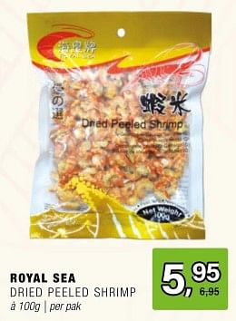 Promoties Royal sea dried peeled shrimp - Royal Sea - Geldig van 15/05/2024 tot 04/06/2024 bij Amazing Oriental