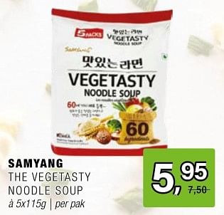 Promoties Samyang the vegetasty noodle soup - Samyang - Geldig van 15/05/2024 tot 04/06/2024 bij Amazing Oriental