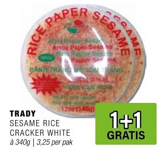 Promoties Trady sesame rice cracker white - Trady - Geldig van 15/05/2024 tot 04/06/2024 bij Amazing Oriental