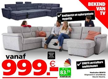 Promoties Hoeksalon benito - Huismerk - Seats and Sofas - Geldig van 27/05/2024 tot 02/06/2024 bij Seats and Sofas