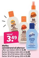 Promoties Malibu after sun lotion - Malibu - Geldig van 21/05/2024 tot 03/06/2024 bij Wibra