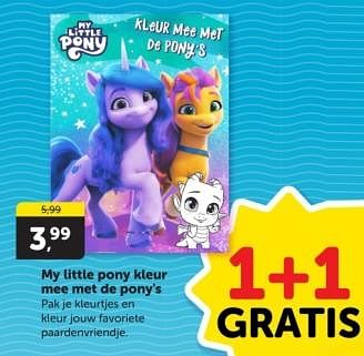 Promoties My little pony kleur mee met de pony1s - My Little Pony - Geldig van 25/05/2024 tot 02/06/2024 bij BoekenVoordeel
