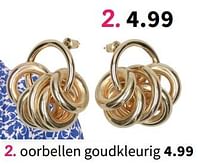 Promoties Oorbellen goudkleurig - Huismerk - Wibra - Geldig van 21/05/2024 tot 03/06/2024 bij Wibra
