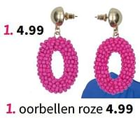 Promoties Oorbellen roze - Huismerk - Wibra - Geldig van 21/05/2024 tot 03/06/2024 bij Wibra
