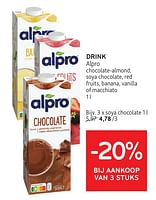 Promoties Drink alpro soya chocolate - Alpro - Geldig van 22/05/2024 tot 04/06/2024 bij Alvo