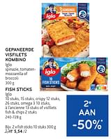 Promoties Fish sticks - Iglo - Geldig van 22/05/2024 tot 04/06/2024 bij Alvo