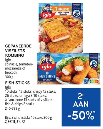 Promoties Fish sticks - Iglo - Geldig van 22/05/2024 tot 04/06/2024 bij Alvo
