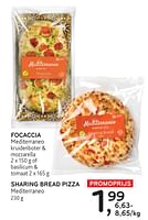 Promoties Focaccia mediterraneo + sharing bread pizza mediterraneo - Mediterraneo - Geldig van 22/05/2024 tot 04/06/2024 bij Alvo