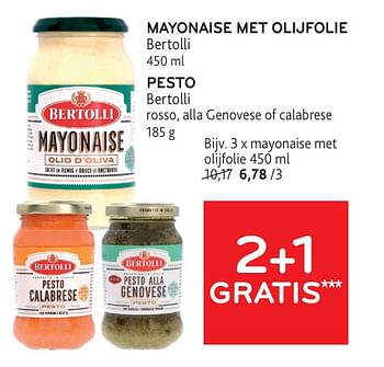 Promoties Mayonaise met olijfolie - Bertolli - Geldig van 22/05/2024 tot 04/06/2024 bij Alvo