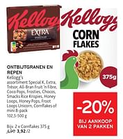 Promoties Ontbijtgranen en repen kellogg’s cornflakes - Kellogg's - Geldig van 22/05/2024 tot 04/06/2024 bij Alvo